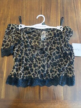 Bed of Roses lace trim cami set. Leopard print. New with tags.